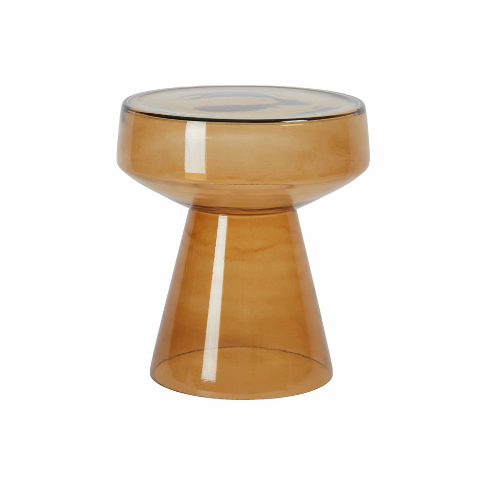 Side tables | Side Table Dakwa, Ocher-Yellow Glass, Ø37X44 Cm Furniture Side tables