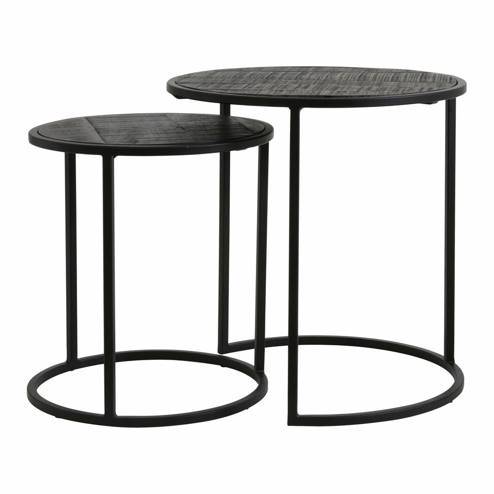 Side tables | Side Table Doba Set Of 2 Black Ø 50X52 Cm Furniture Side tables