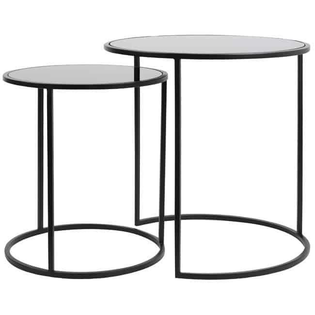 Side tables | Side Table Duarte Glass Black Matt Set Of 2 Furniture Side tables