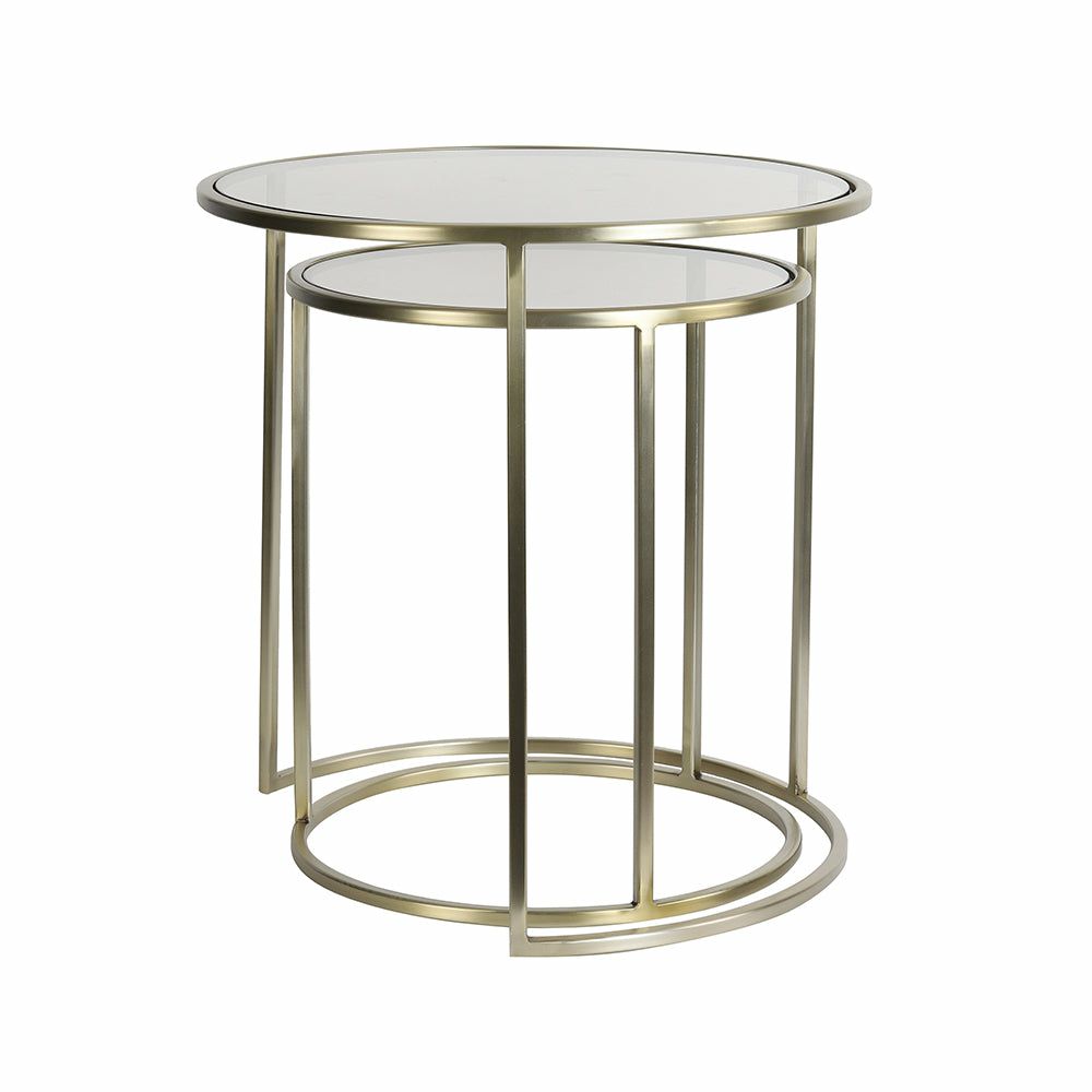 Side tables | Side Table Duarte Gold Glass Brown – Set Of 2 Furniture Side tables