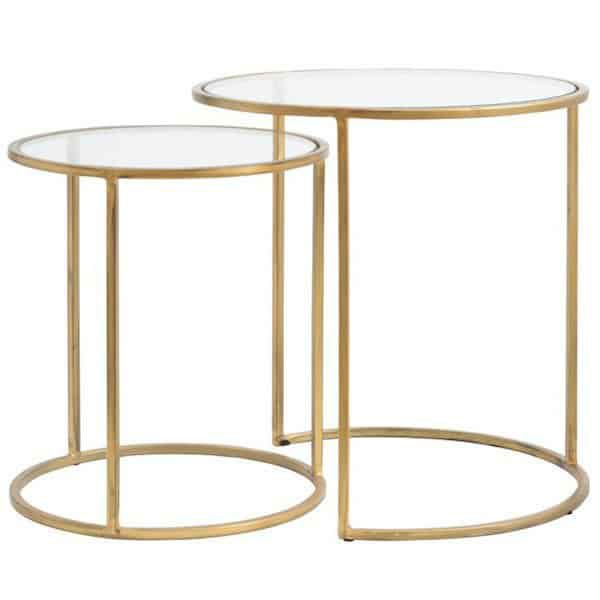 Side tables | Side Table Duarte Gold Glass Set Of 2 Furniture Side tables