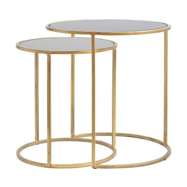 Side tables | Side Table Duarte Gold Smoke Glass Set Of 2 Furniture Side tables