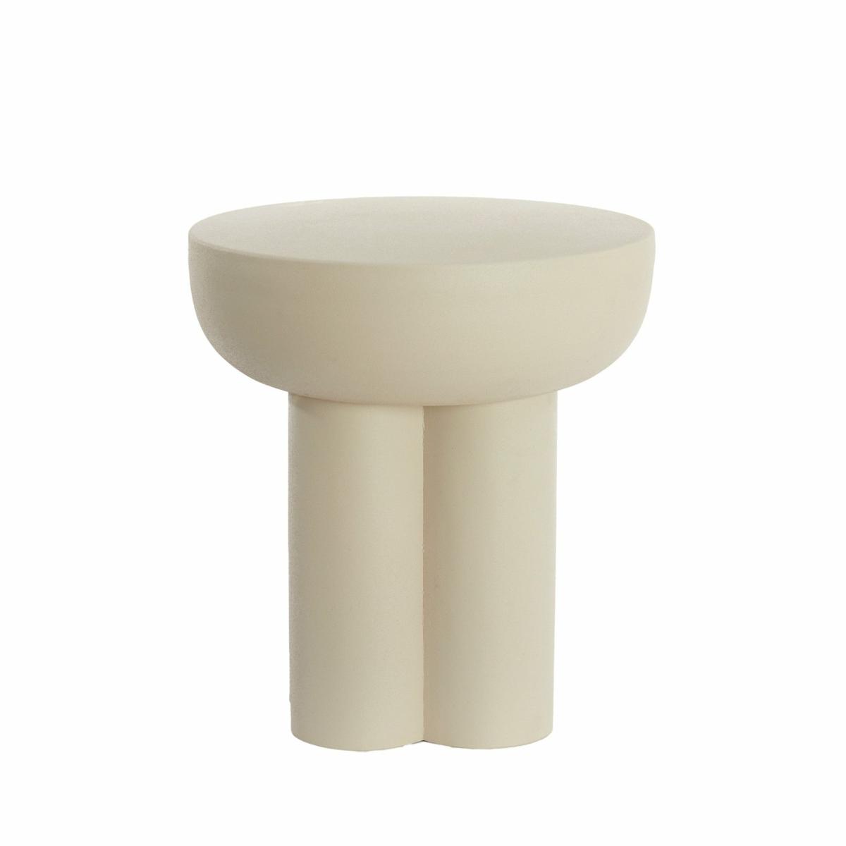 Side tables | Side Table Mikola Matt Cream Ø46X50 Cm Furniture Side tables