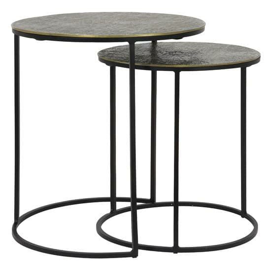 Side tables | Side Table Rengo Texture Antique Bronze Set Of 2 Furniture Side tables