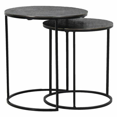 Side tables | Side Table Rengo Texture Black Set Of 2 Furniture Side tables