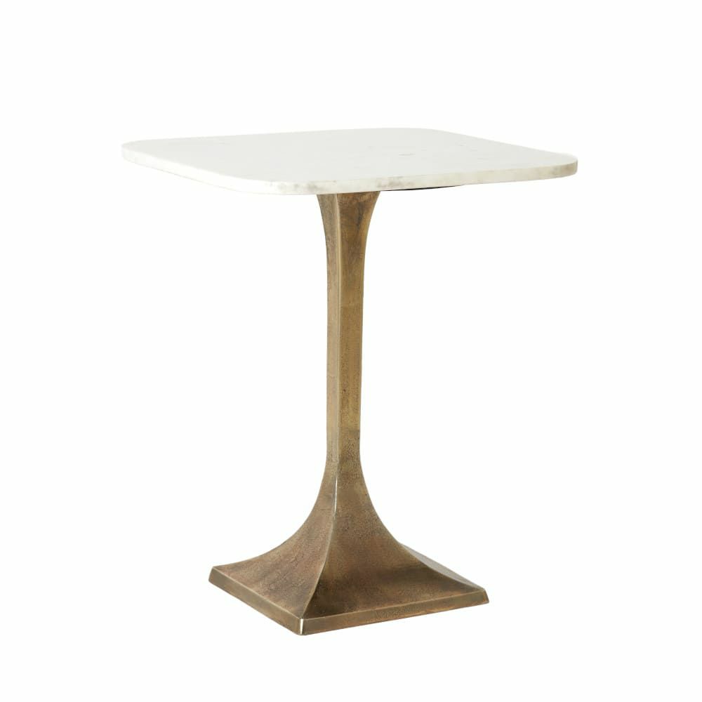 Side tables | Side Table Rickerd White + Antique Bronze 55X55X45 Cm Furniture Side tables