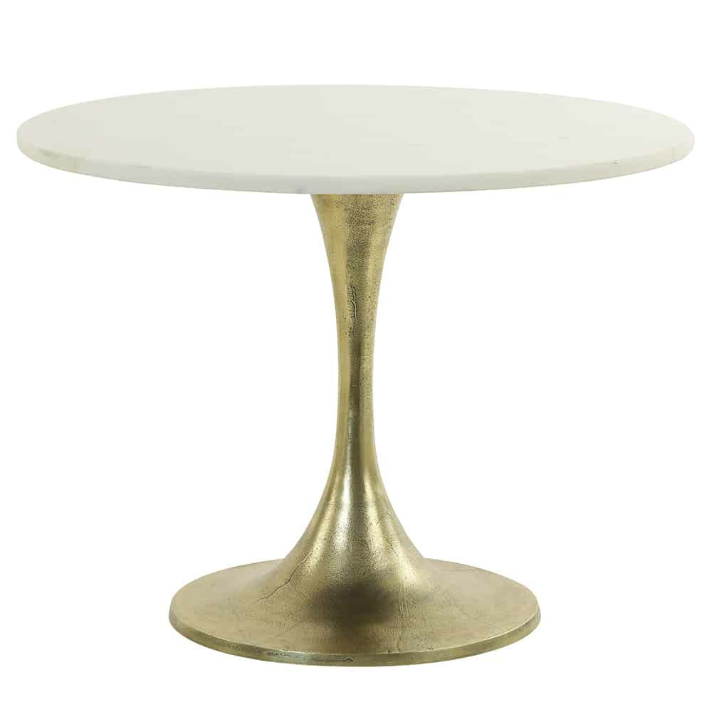 Side tables | Side Table Rickerd White Marble + Antique Bronze Ø61X41 Cm Furniture Side tables