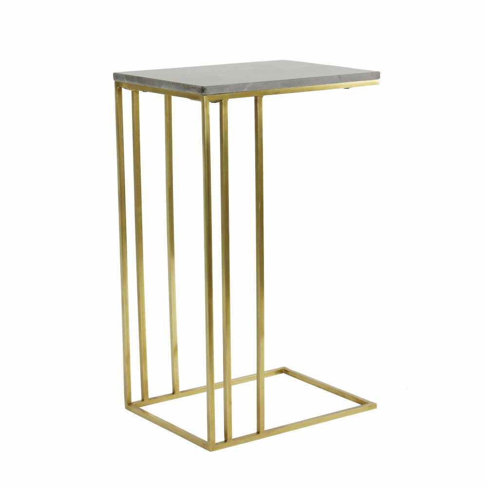 Side tables | Side Table Roshan Brown Marble+Bronze 41X31X66Cm Furniture Side tables