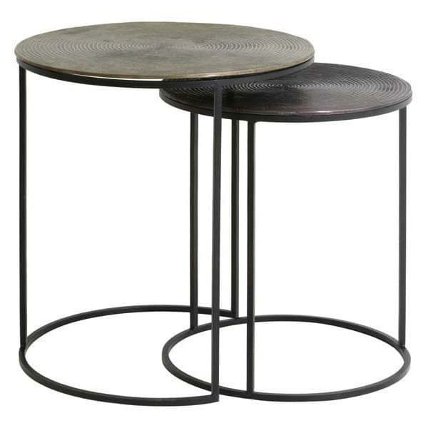 Side tables | Side Table Talca Antique Copper + Bronze Circ Set Of 2 Furniture Side tables