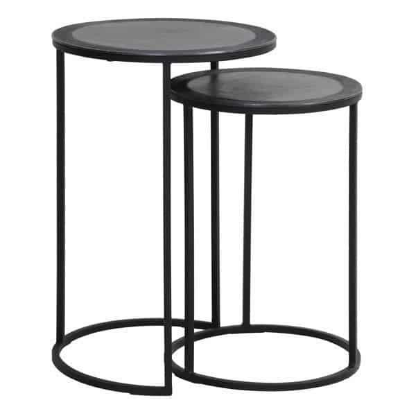 Side tables | Side Table Talca Lote Antique Edge Black Set Of 2 Furniture Side tables