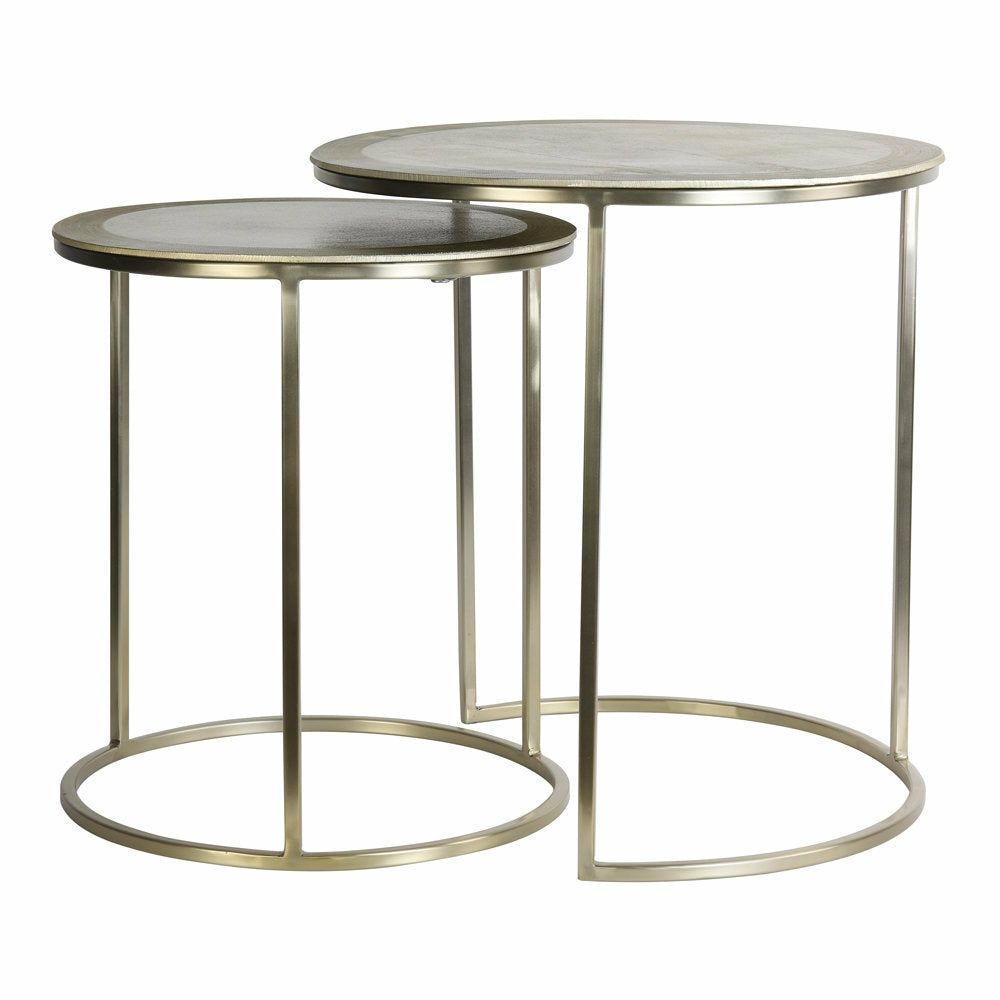 Side tables | Talca Side Table Set Of 2 Light Gold Ø 50X52 Cm Furniture Side tables