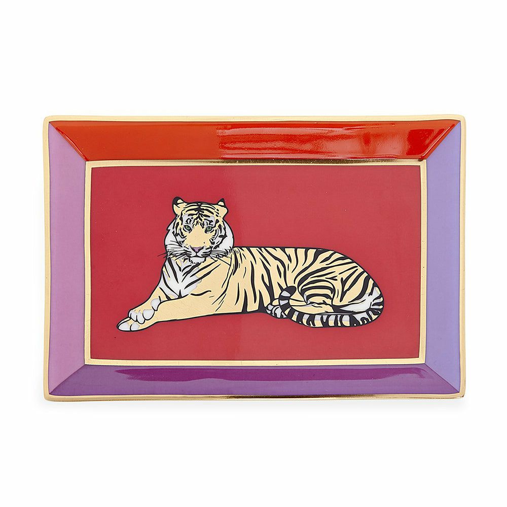 trays | Decorative Bowl Safari Rectangle With Tiger Motif Home Accessories trays