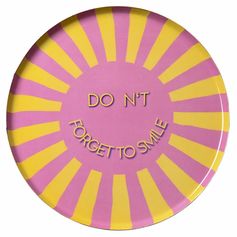 trays | Round Decorative Tray, Do Not Forget To Smile, Ø22.9 Cm Home Accessories trays