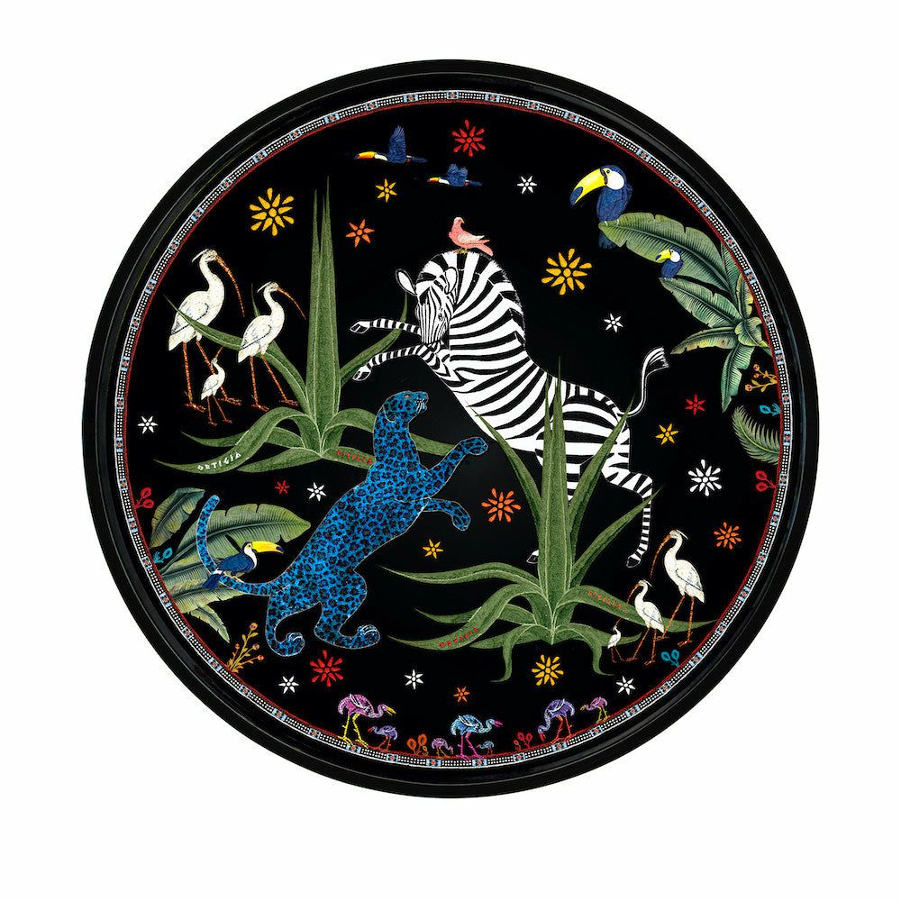 trays | Round Lacquer Tray Jungle Ø40 Cm Home Accessories trays