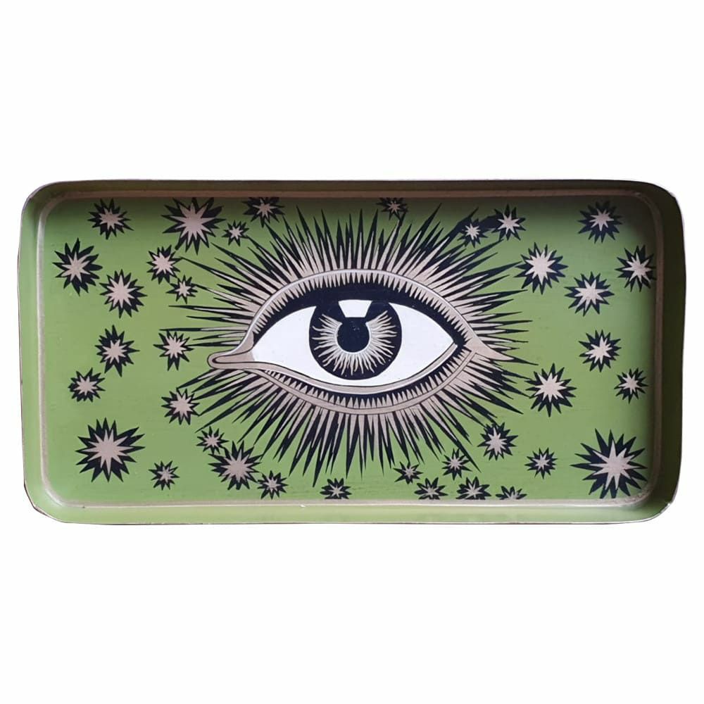 trays | Tray Eyes Green Hand-Painted 32X17Cm Home Accessories trays