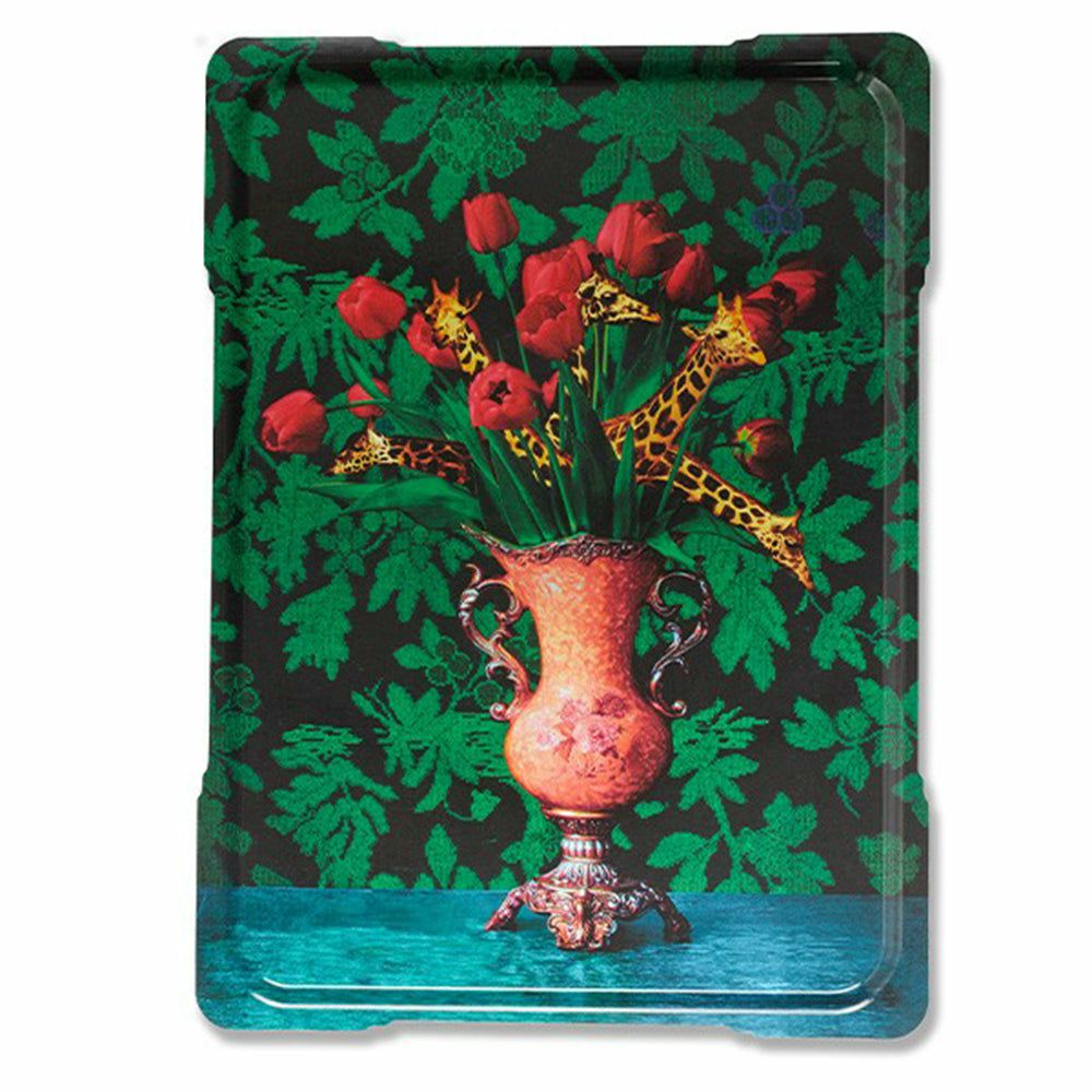 trays | Tray ‘Giraflore’ Flowers Giraffe Motif 61X46Cm Home Accessories trays