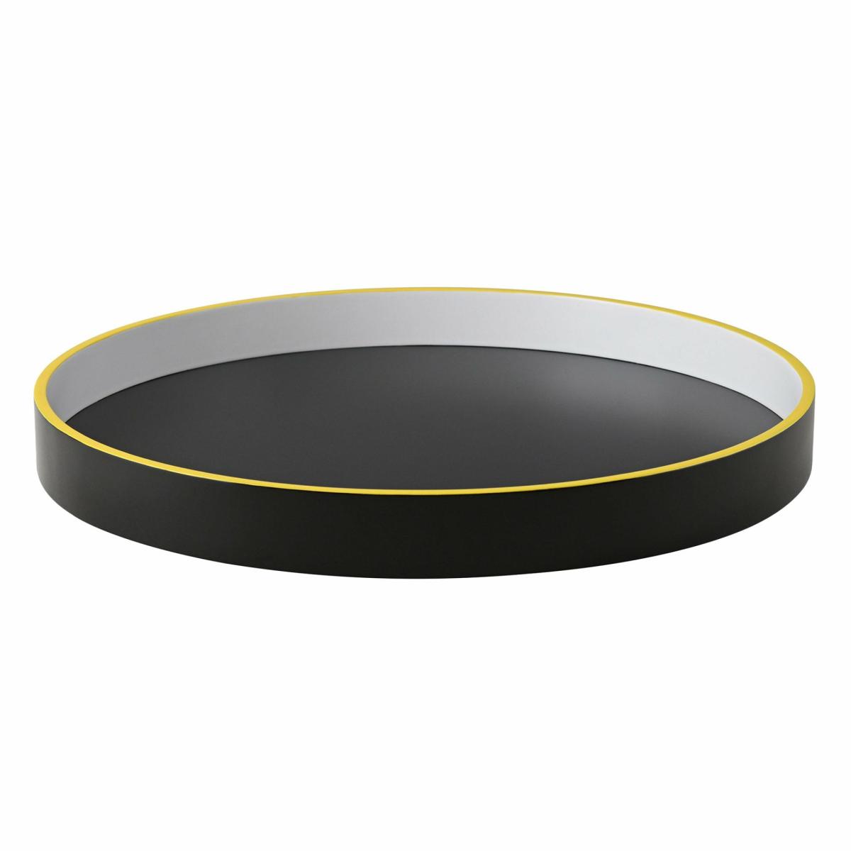 trays | Tray Spa Ø35Cm In Black & Yellow Home Accessories trays