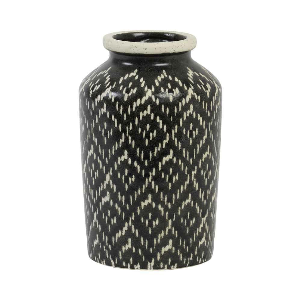 Vases | Ceramic Vase Elbas, Black+White, Ø12.5X20.5 Cm Home Accessories Vases