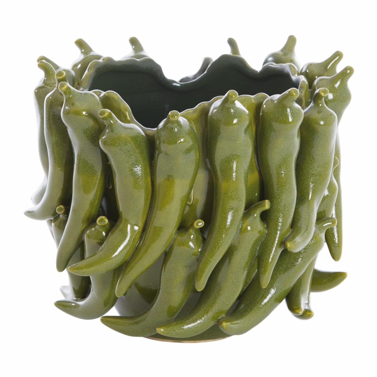 Vases | Ceramic Vase Pepper Dark Green, Pepperoni Design 25.5X24.5Xh20.5Cm Home Accessories Vases