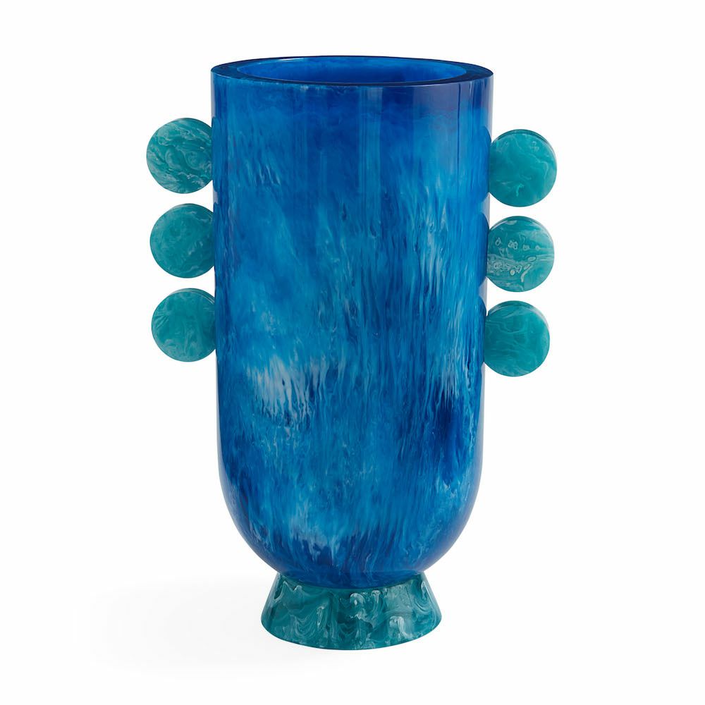 Vases | Mustique Disc Urn Vase Blue Home Accessories Vases