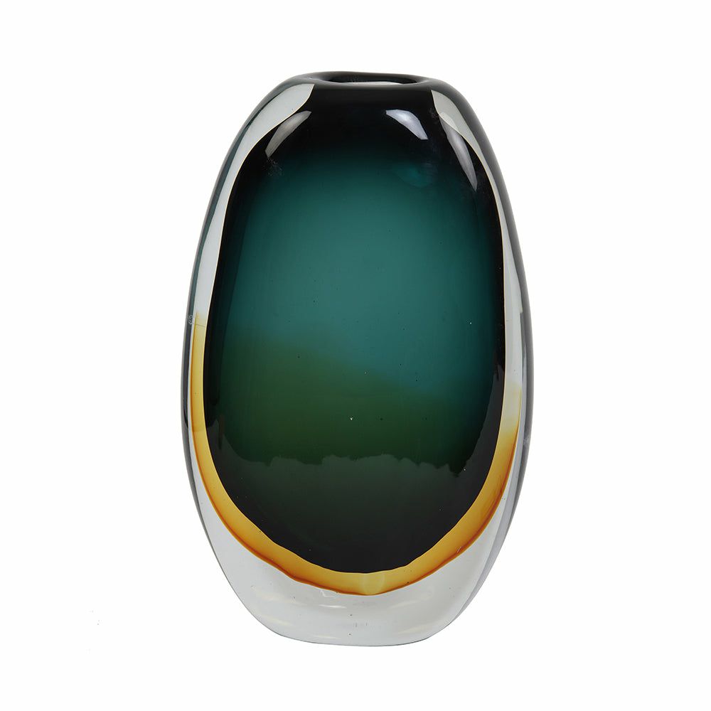 Vases | Oval Vase Calla Glass Turquoise – Amber 16X7X27 Cm Home Accessories Vases