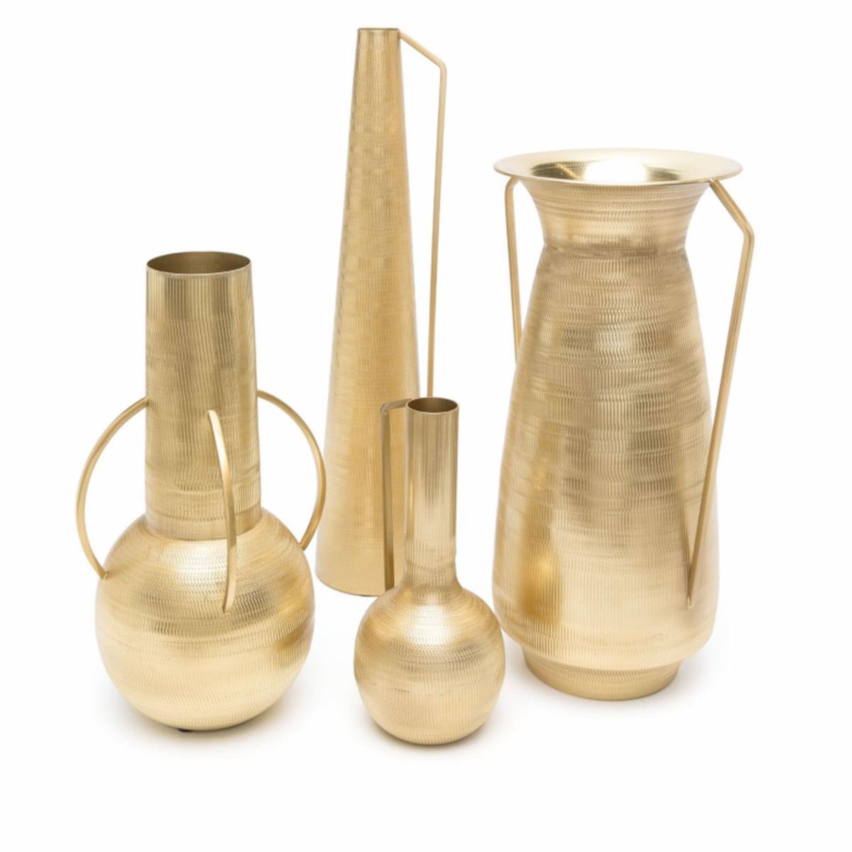 Vases | Set Of 4 Nurling Roman Vases In Gold Home Accessories Vases