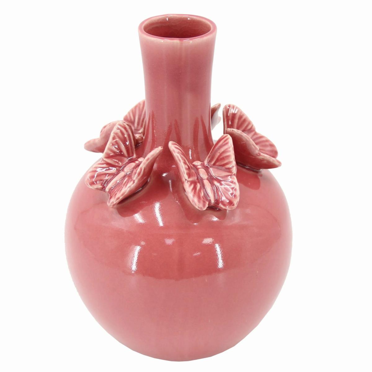 Vases | Vase All Butterflies Pink Ø 22 X H 32 Cm Home Accessories Vases