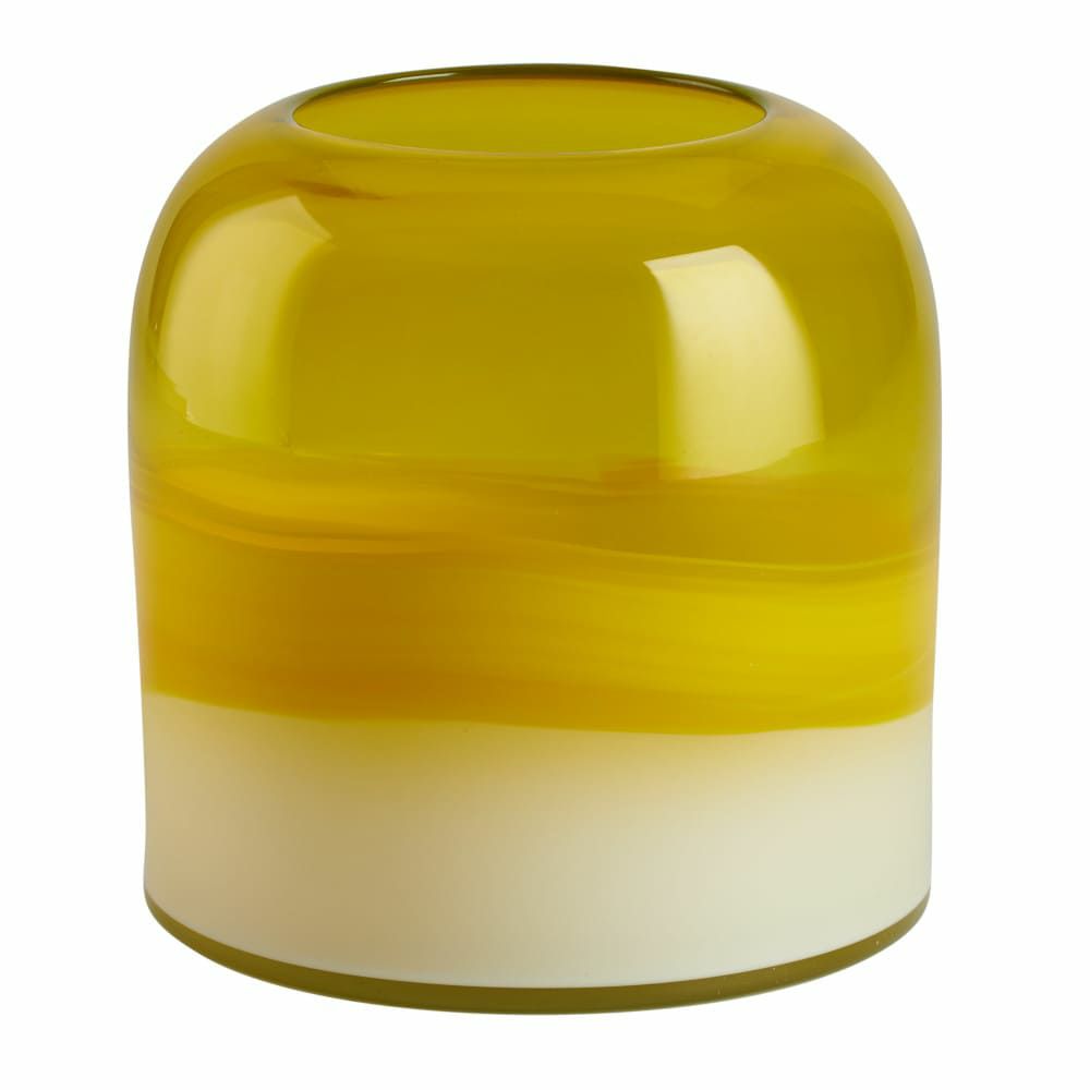 Vases | Vase Chiffon H17Cm Yellow-White Home Accessories Vases