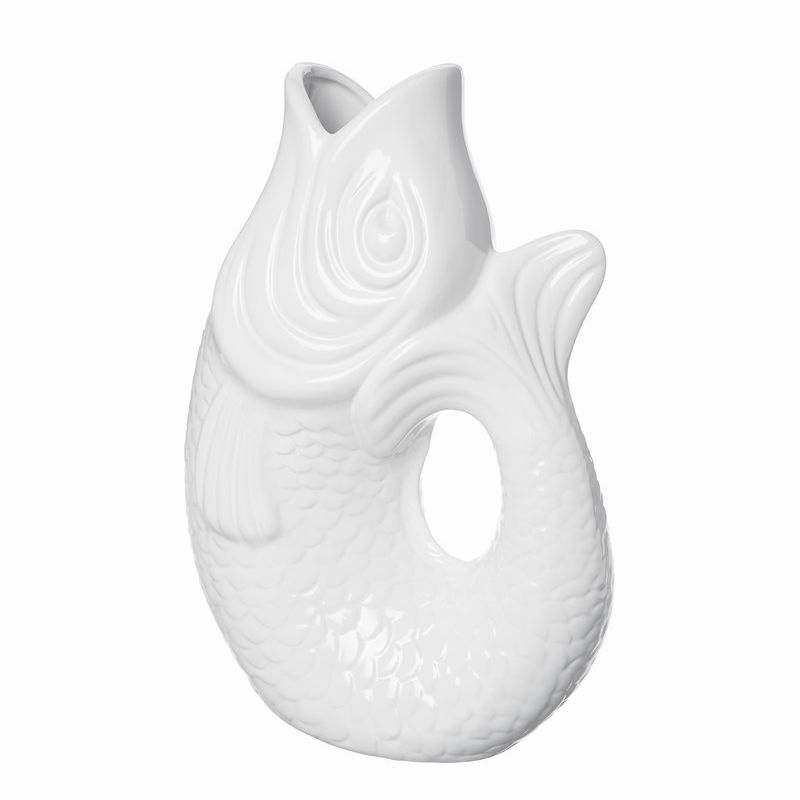 Vases | Vase Monsieur Carafon Fish White- 21X12X31Cm 2,7L Home Accessories Vases