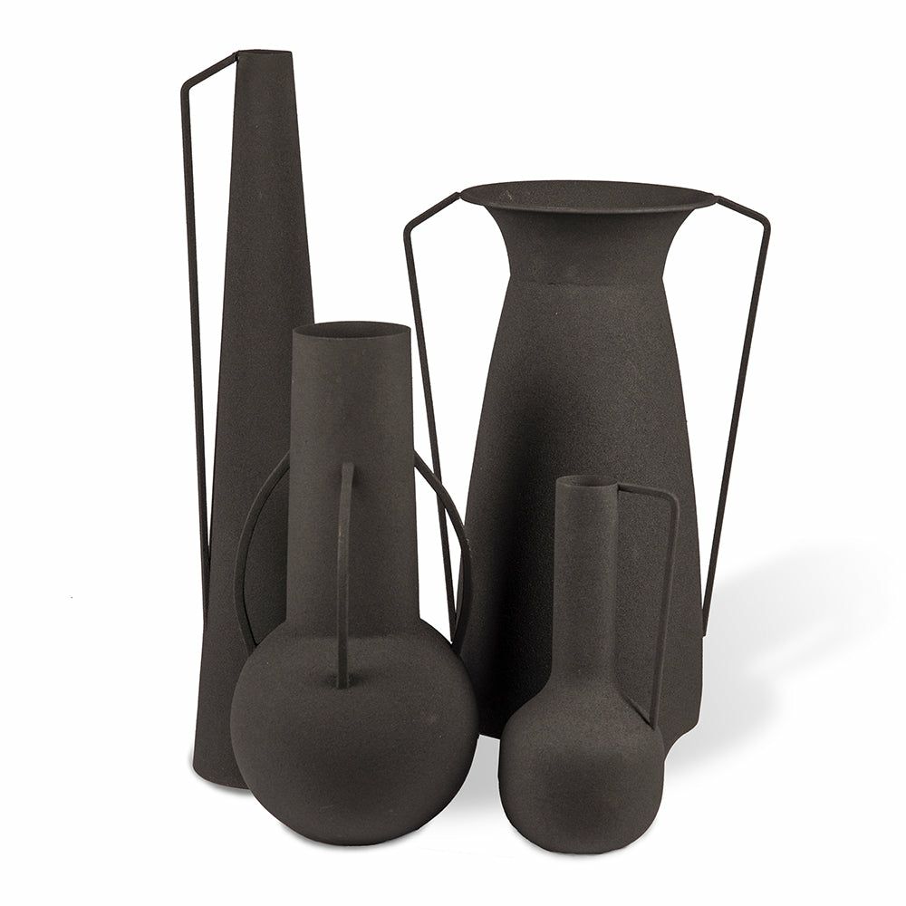 Vases | Vase Roman Matt Black In A Set Of 4 Home Accessories Vases