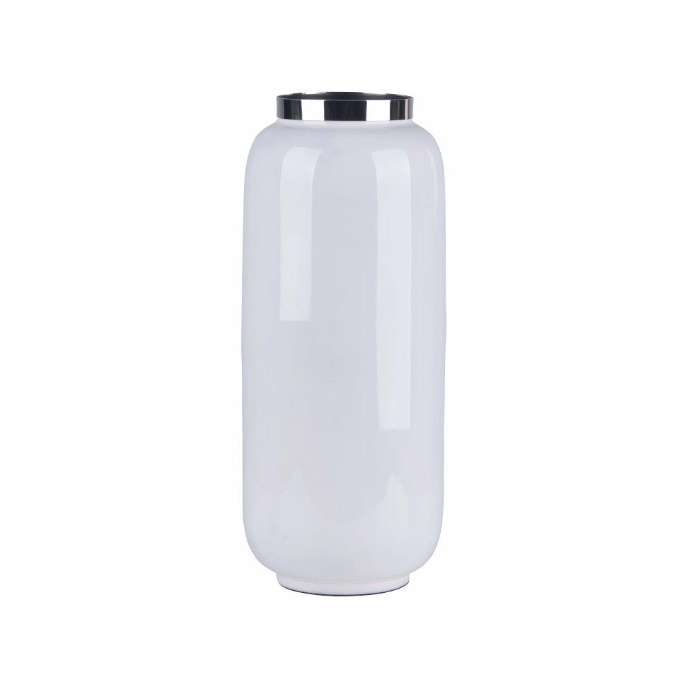 Vases | Vase Saigon M In White-Silver 30 Cm Home Accessories Vases