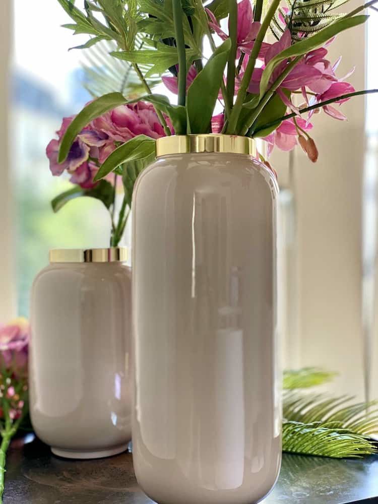 Vases | Vase Saigon Pink With Metal Ring Ø14X30Cm Home Accessories Vases