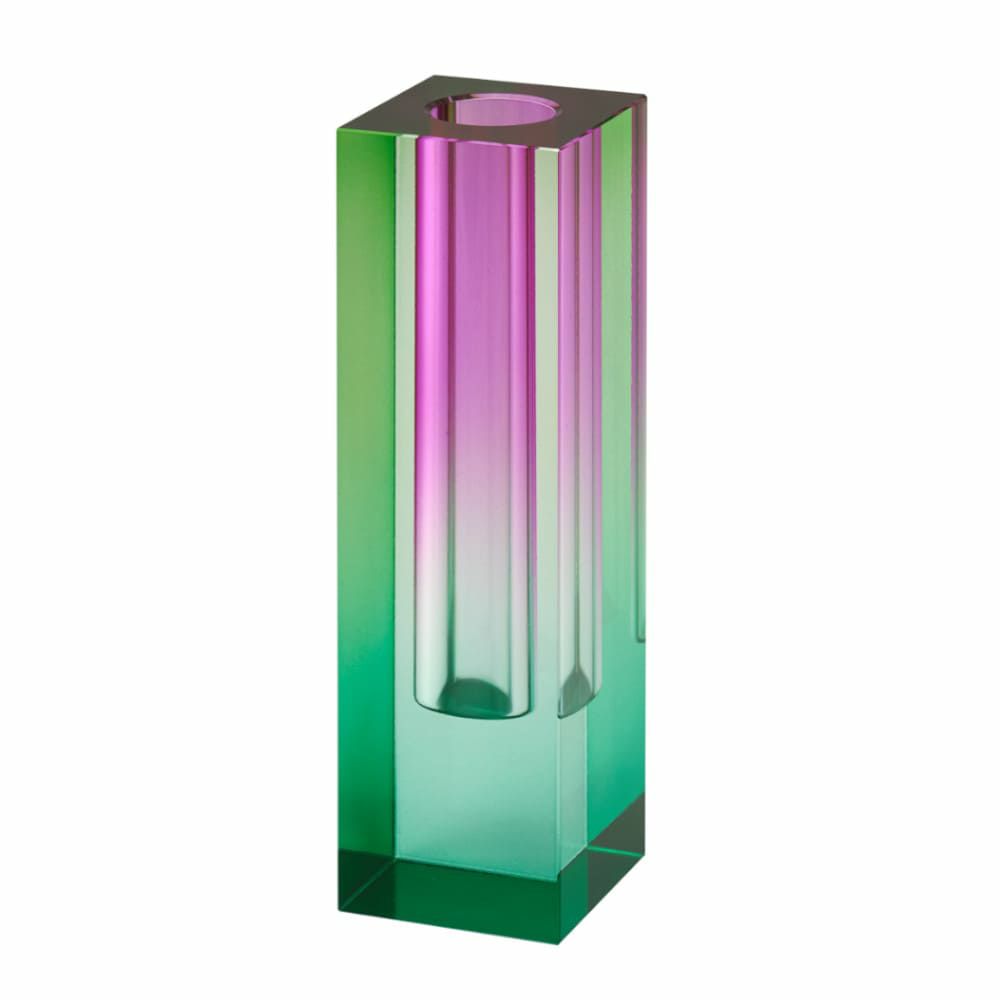 Vases | Vase Sari Crystal Glass In Green, Purple H16.5Cm Home Accessories Vases