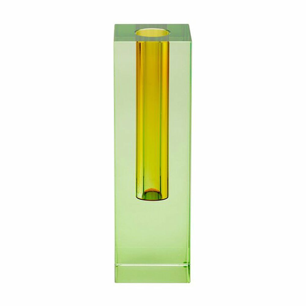 Vases | Vase Sari Crystal Glass In Green, Yellow H19.5Cm Home Accessories Vases