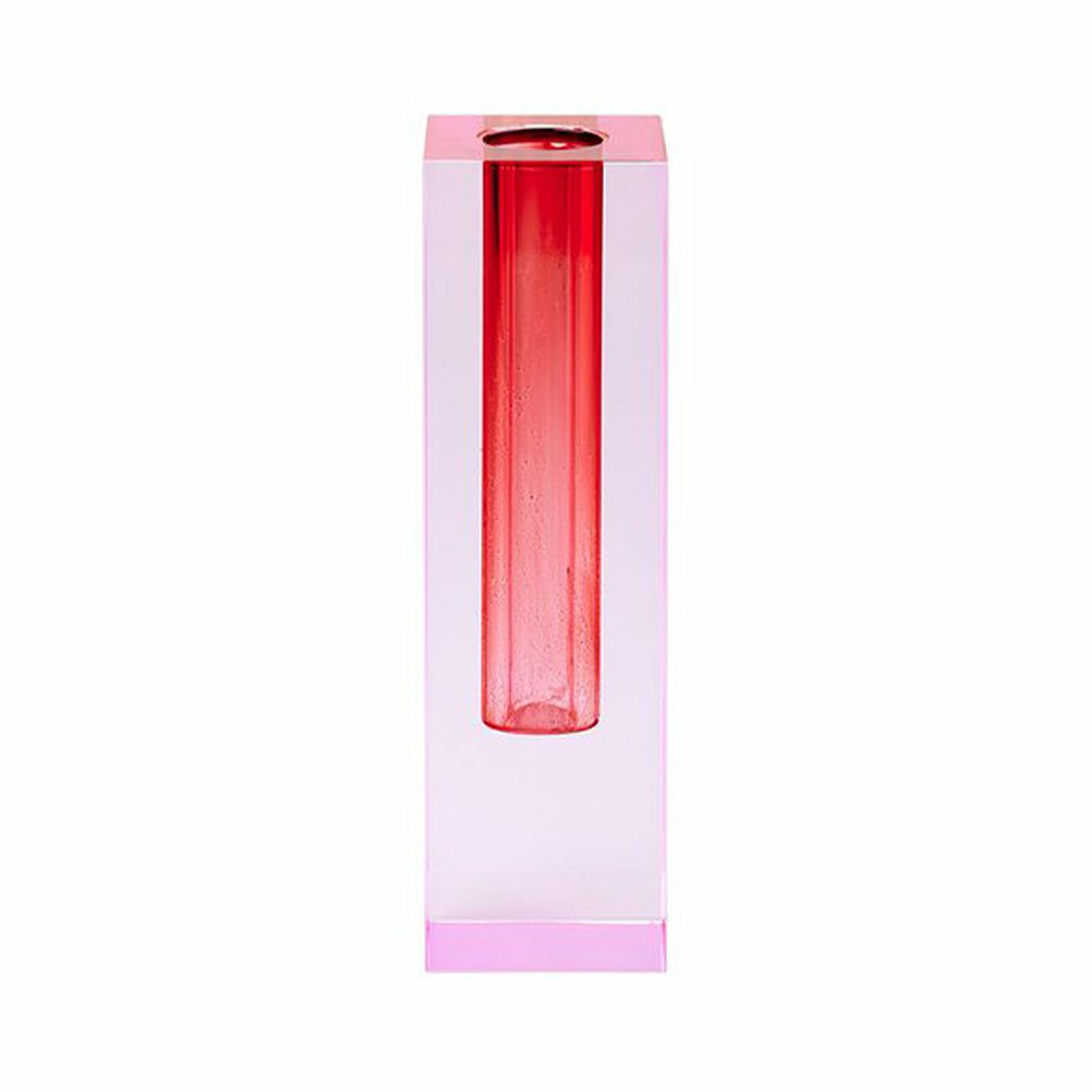 Vases | Vase Sari Crystal Glass In Pink, Red H17Cm Home Accessories Vases