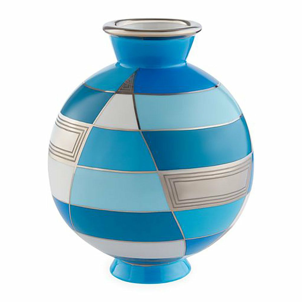 Vases | Vase Torino Blue, Silver, Ø19X23Cm Home Accessories Vases